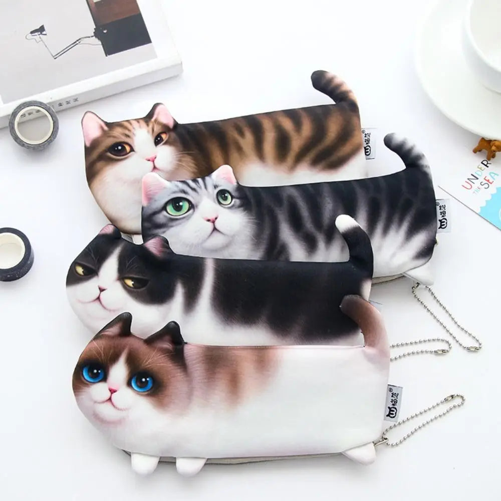 3D Cat Pencil Case – Large Capacity Pen Storage Bag Pencil Case HIP