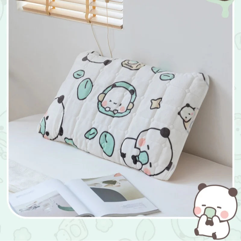 Cute Panda Flannel Pillowcase – Elastic Strap Pillow Cover Decorative Pillowcase HIP