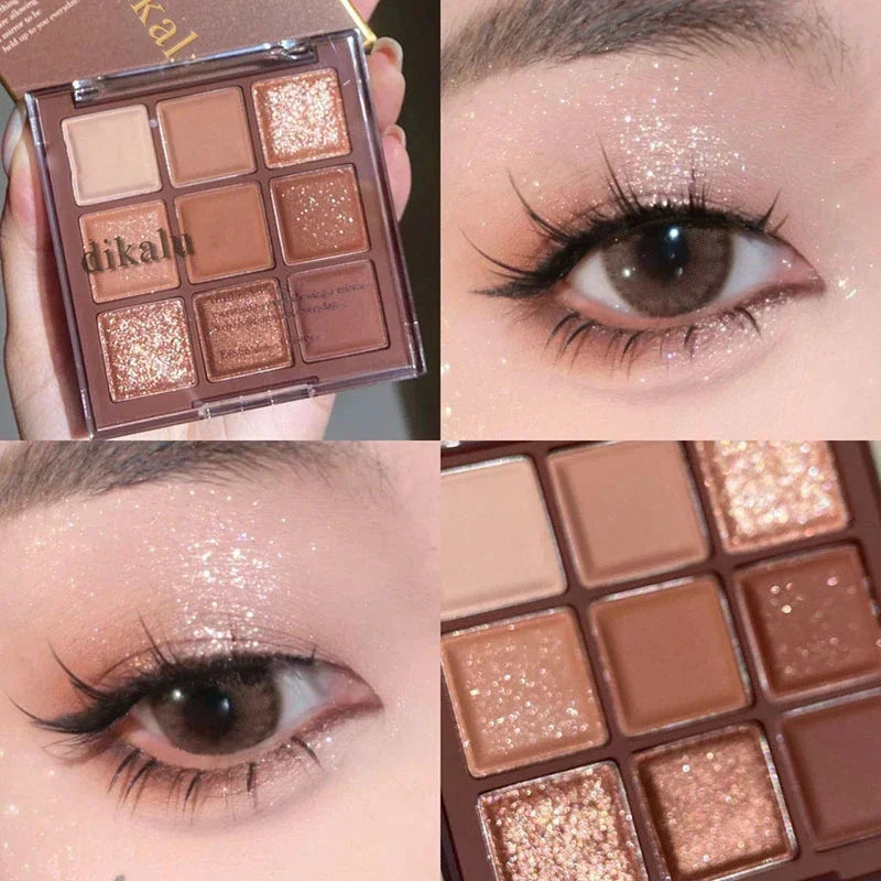 Knitted Pattern Eyeshadow Palette Glitter Matte Pink Pearlescent Shimmer Shinny Pigment Diamond Eyeshadow Korean Cosmetic Makeup HIP 06