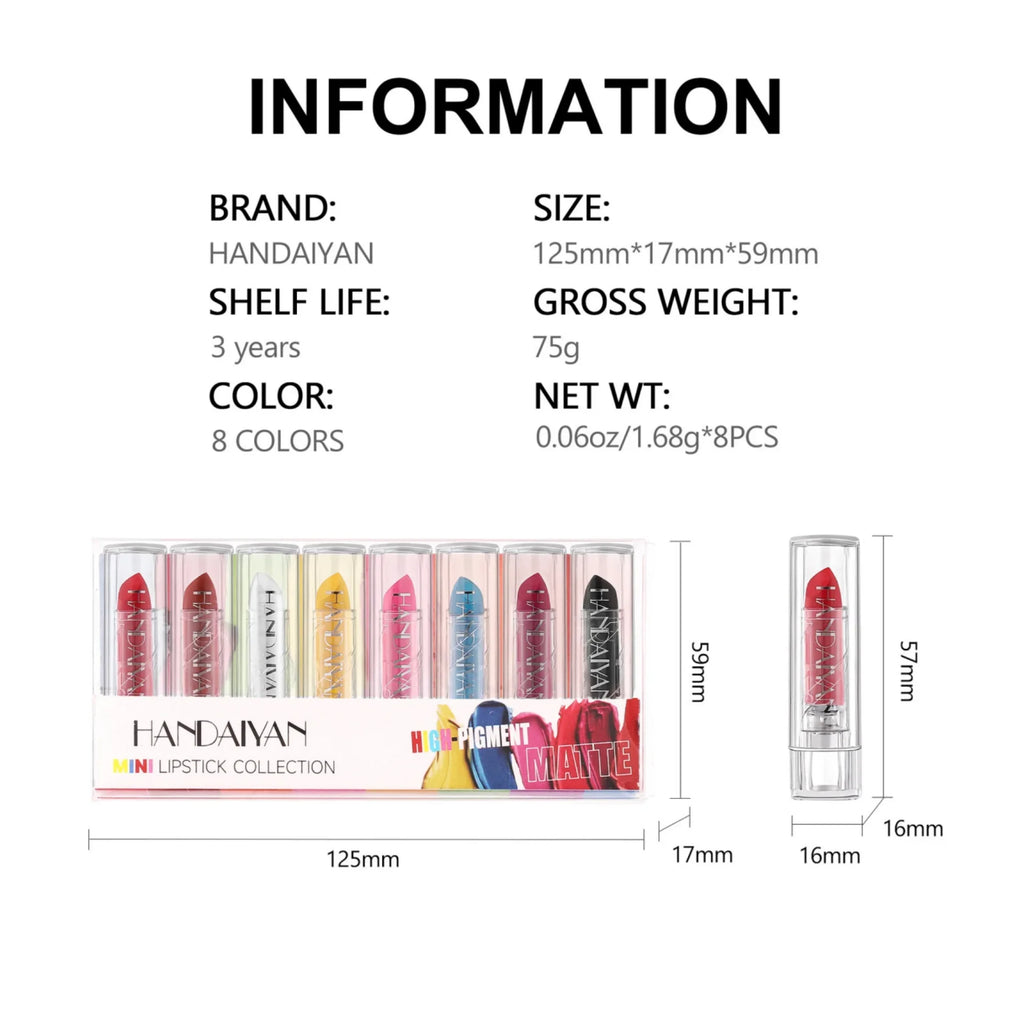 8-Piece Halloween Matte Lipstick Set – Face & Body Paint Halloween Lipstick Set HIP