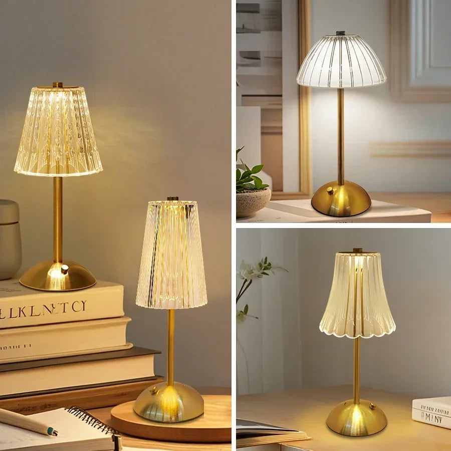 USB Rechargeable LED Table Lamp Touch Sensor Desktop Night Light For Bar Hotel Restaurant Bedroom Atmosphere Room Decor Lighting HIP