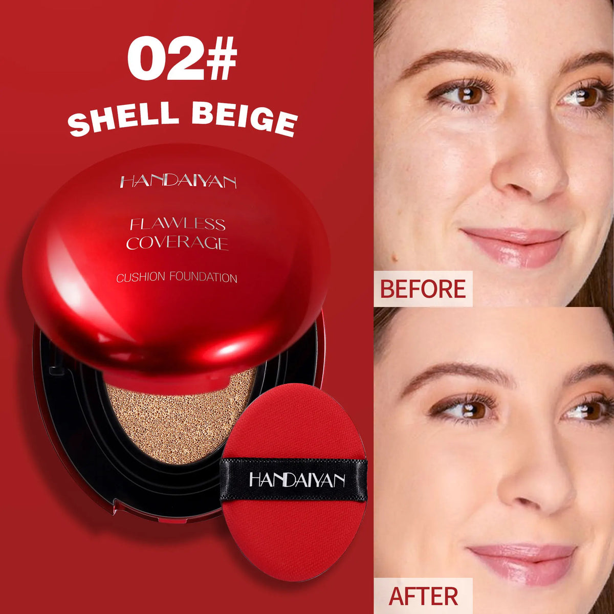 Air Cushion Foundation Light Natural Moisturizing Concealer Whitening Oil-control Women Base Long-lasting Makeup Korean Cosmetic HIP 02