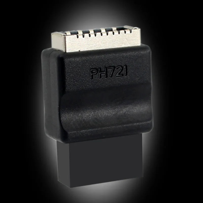 USB 2.0 9-Pin to Type-E Key-A Front Panel Adapter | OULLX USB Header Adapter HIP