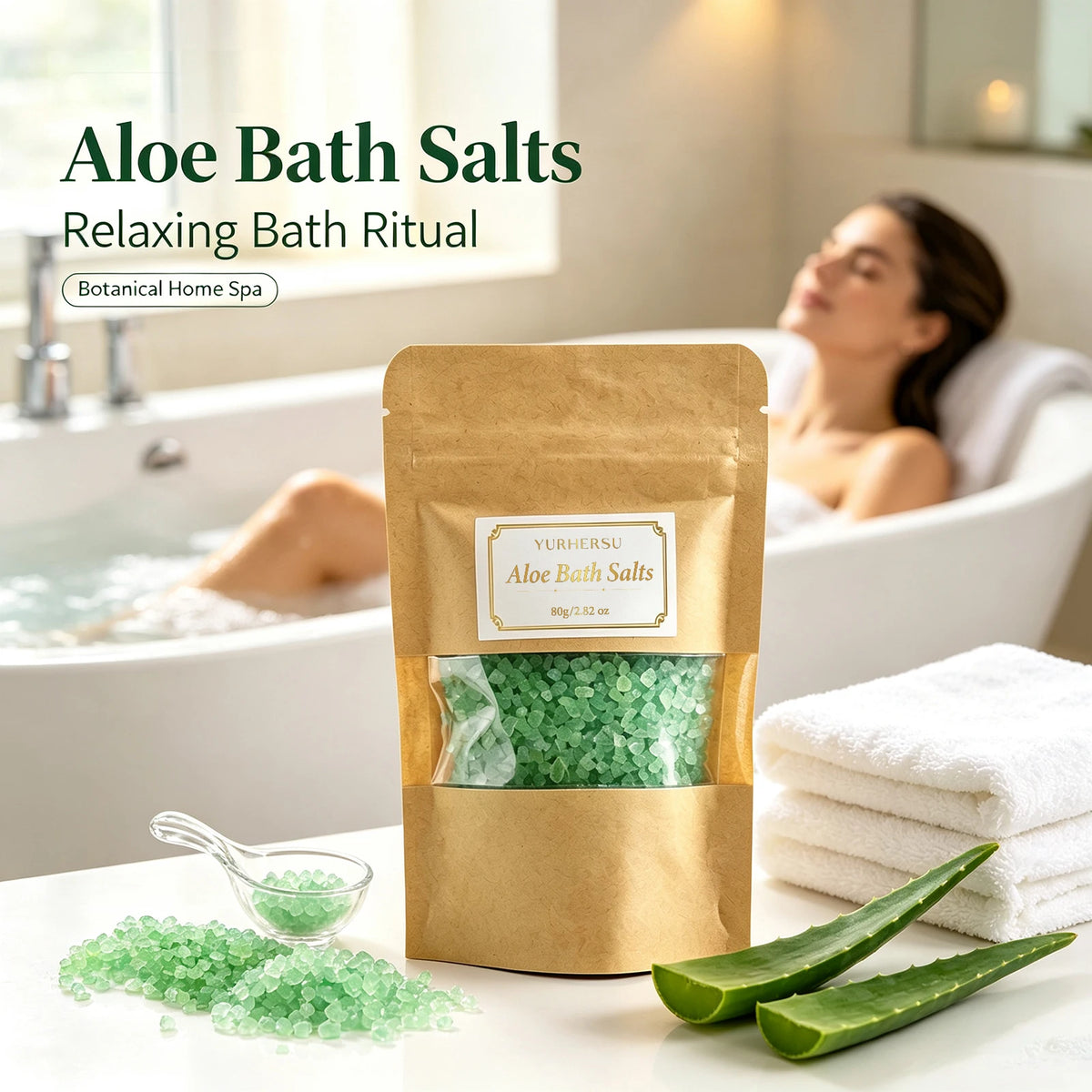 YURHERSU Aloe Color Bath Salts – Home Spa & Gift Idea Color Bath Salts HIP