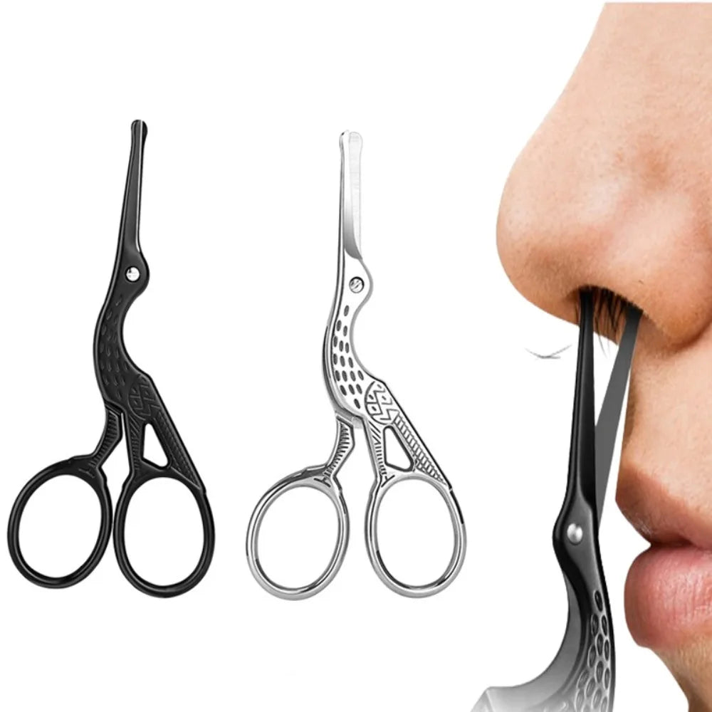 Round Tip Nose Hair Scissors – Stainless Steel Mini Trimmer Grooming Scissors HIP