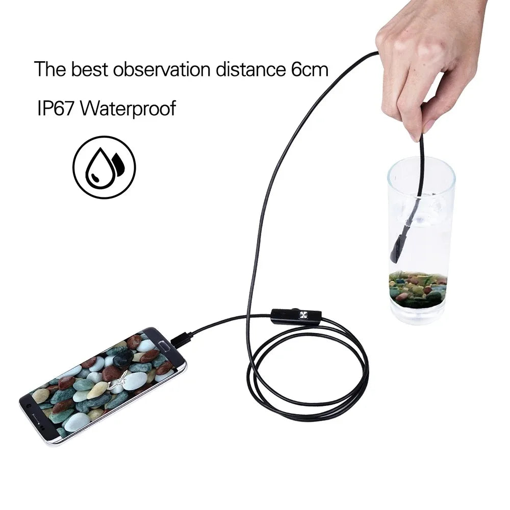 IP67 Waterproof Borescope Inspection Camera 6 LED Android Borescope Inspection Camera HIP