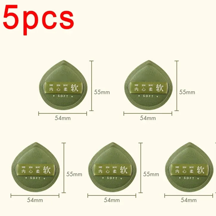 Super Thick Velvet Powder Puff – Wet & Dry Foundation Sponge Makeup Powder Puff HIP A5pcs Green- S