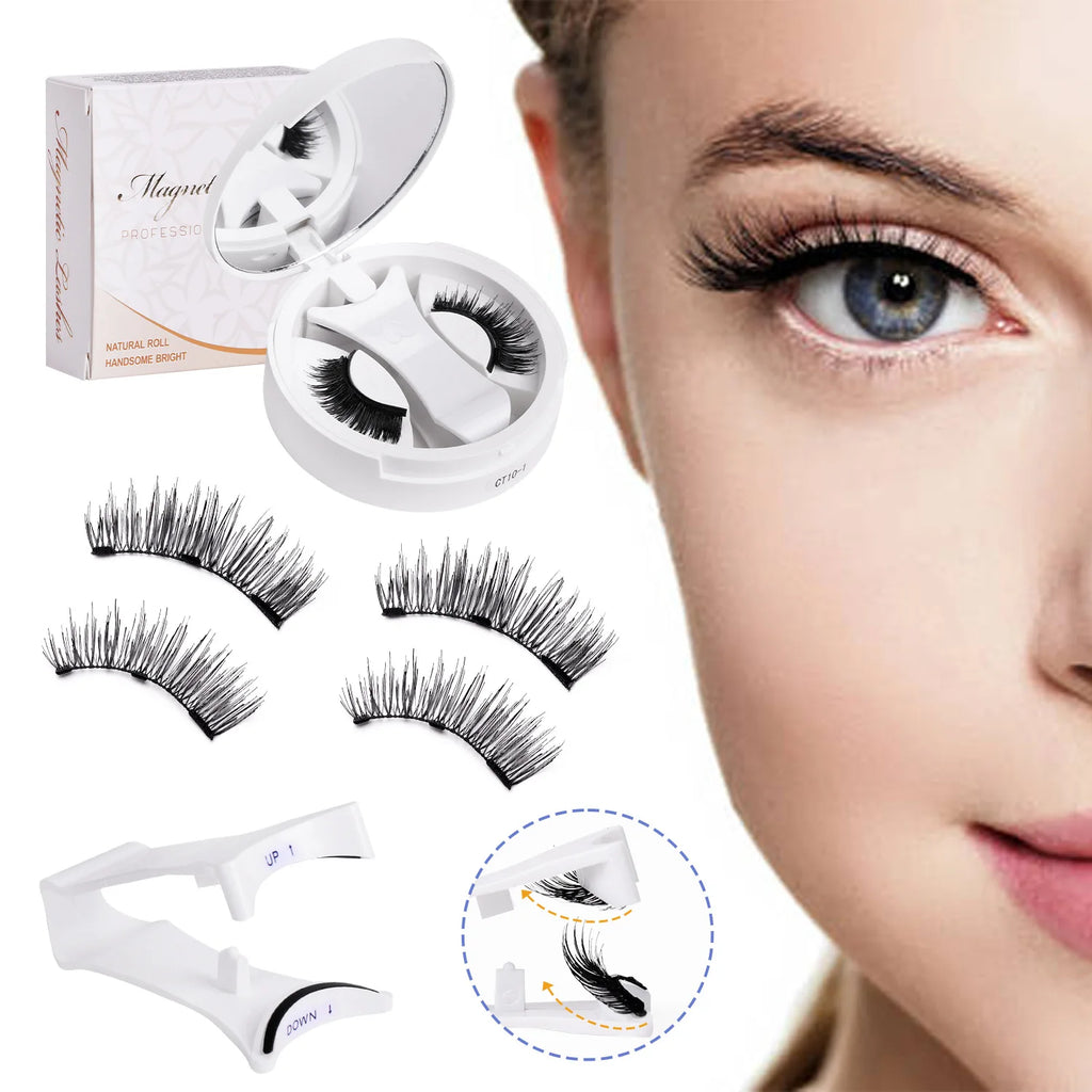 Magnetic Eyelashes Set Reusable Easy to use Eyelash Extension Tools Natural Curler False Eyelashes With Magnetic Tweezers HIP
