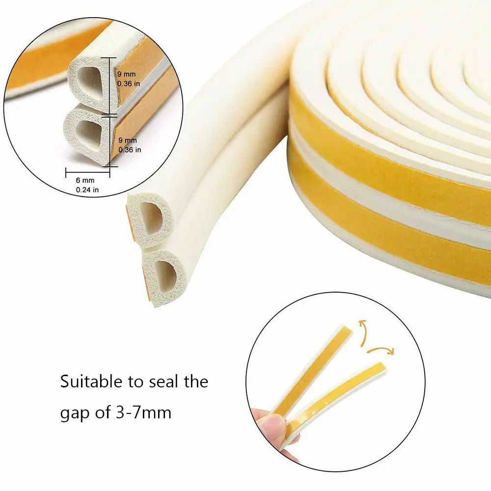 Self-Adhesive Foam Door & Window Seal Strip – 5M/10M Foam Seal Strip HIP