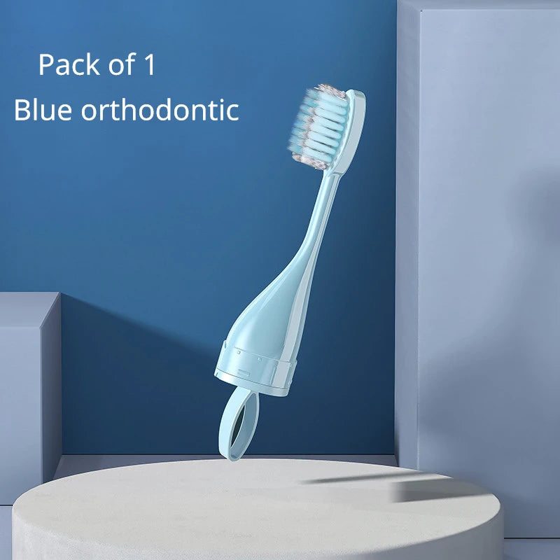 1PC Portable Folding Toothbrush Travel Toothbrush Set Creative Tooth Clean Tools Can Hold Toothpaste HIP orthod-head BU