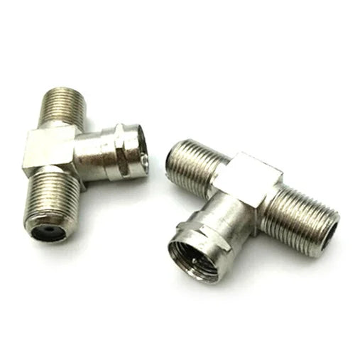 2-Way F-Type Coaxial Splitter – Male to 2 Female TV & Satellite Coaxial Signal Splitter HIP