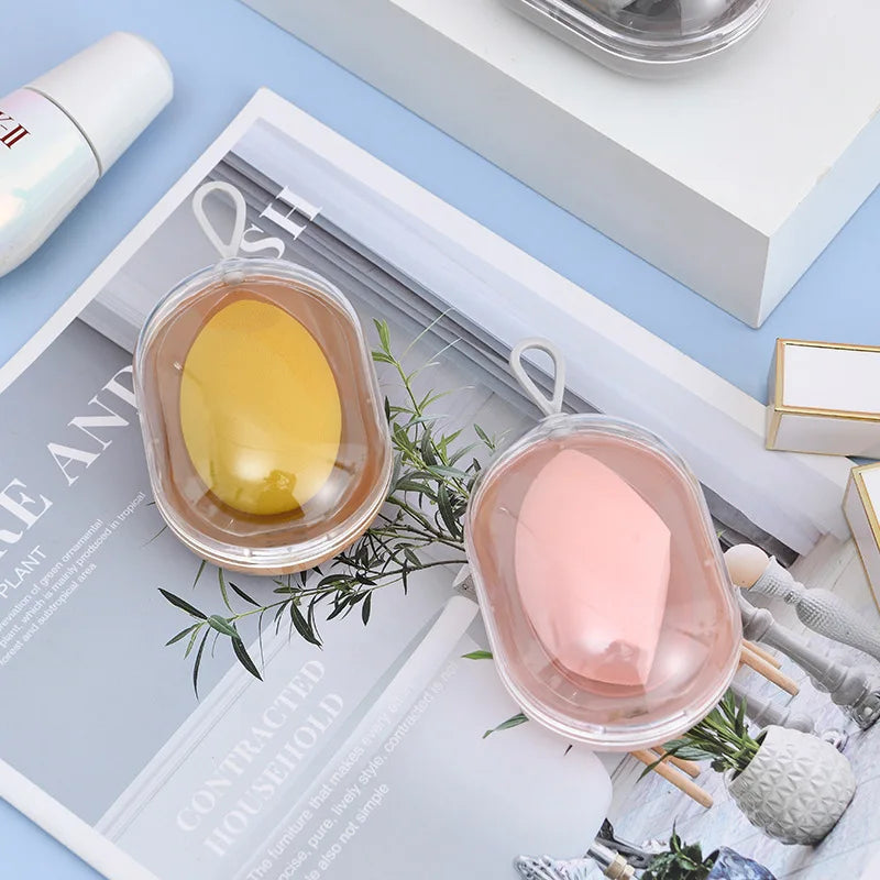 Cosmetic Egg With Storage Box Beauty Sponge Stand Storage Case Dry And Wet Powder Puff Box Puff Case With Make Up Egg HIP
