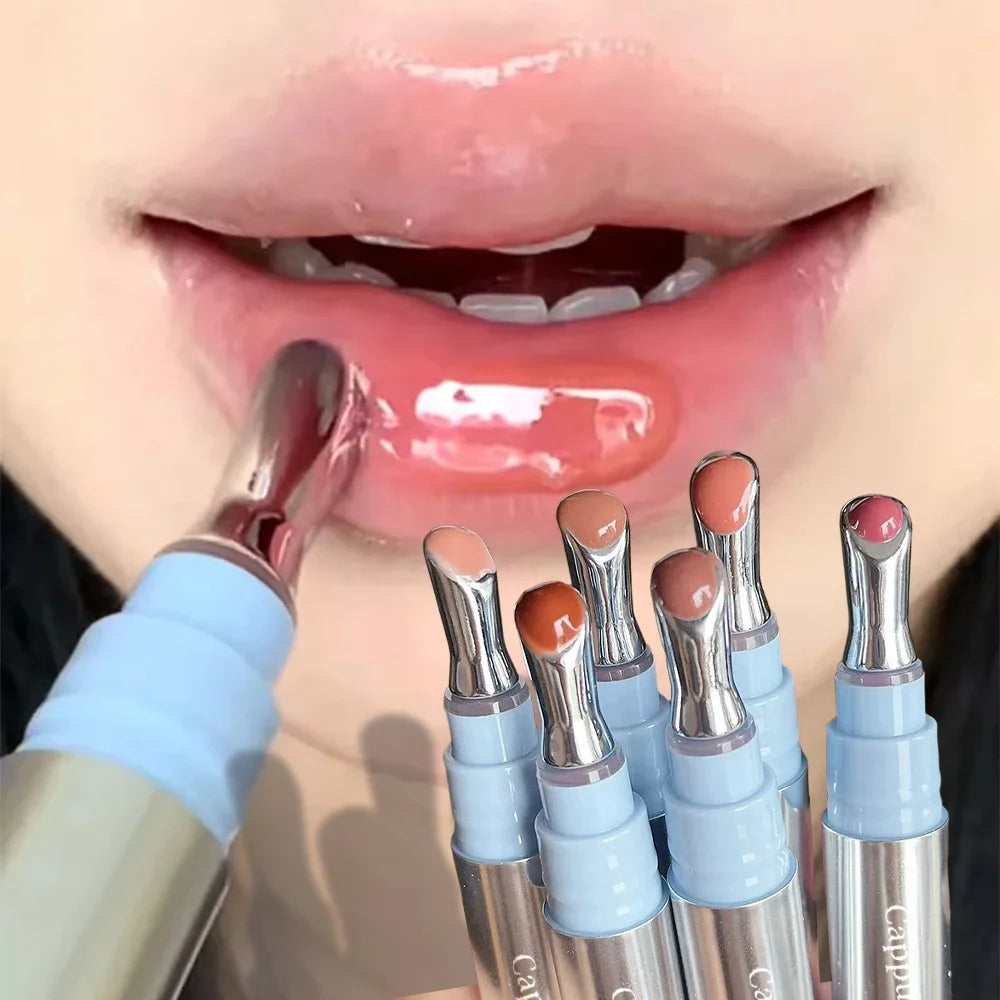 Metal Head Ice Diamond Essence Lip Tint Mirror Water Light Glass Lip Gloss Reduce Lip Wrinkles Moisturizer Lips Pluming Care HIP