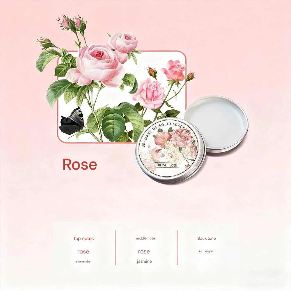 Long Lasting Scent for Romantic Souls For Dating Ladies Solid Perfume Exquisite Floral Solid Balm Jasmine Lavender Gardenia Rose HIP 01Rose