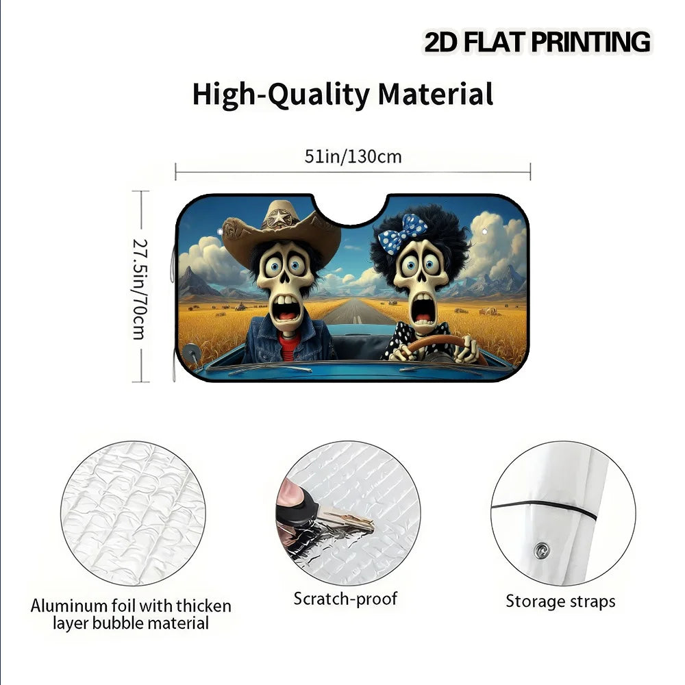 Halloween Skeleton Road Trip Car Windshield Sunshade Car Windshield Sunshade HIP