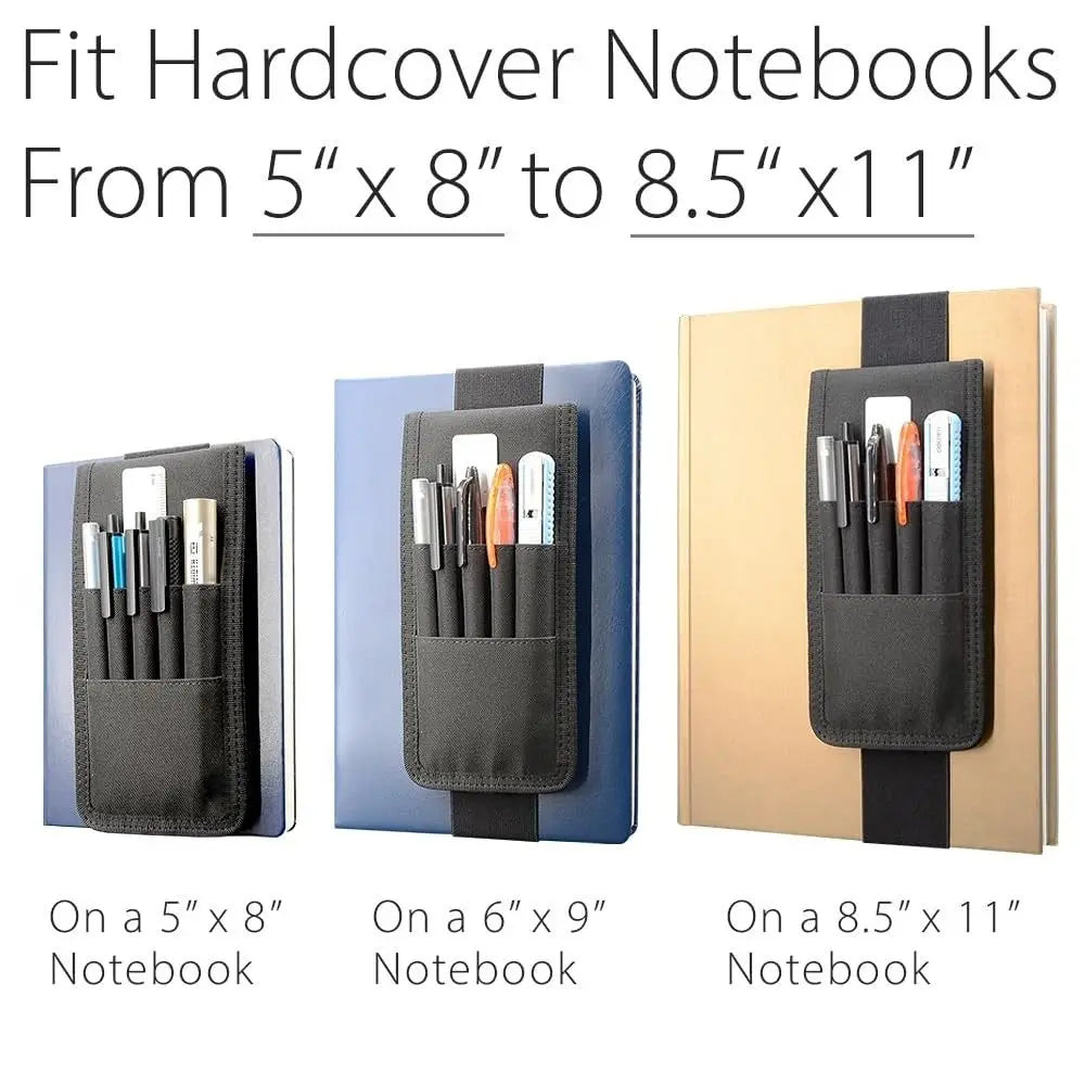 Adjustable Pen Holder for Journals & Notebooks – Black Pen Holder Sleeve HIP