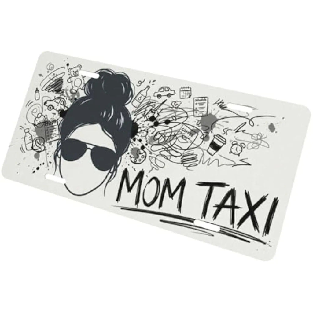 Mom Taxi Novelty License Plate – Funny Aluminum Car Tag Novelty License Plate HIP