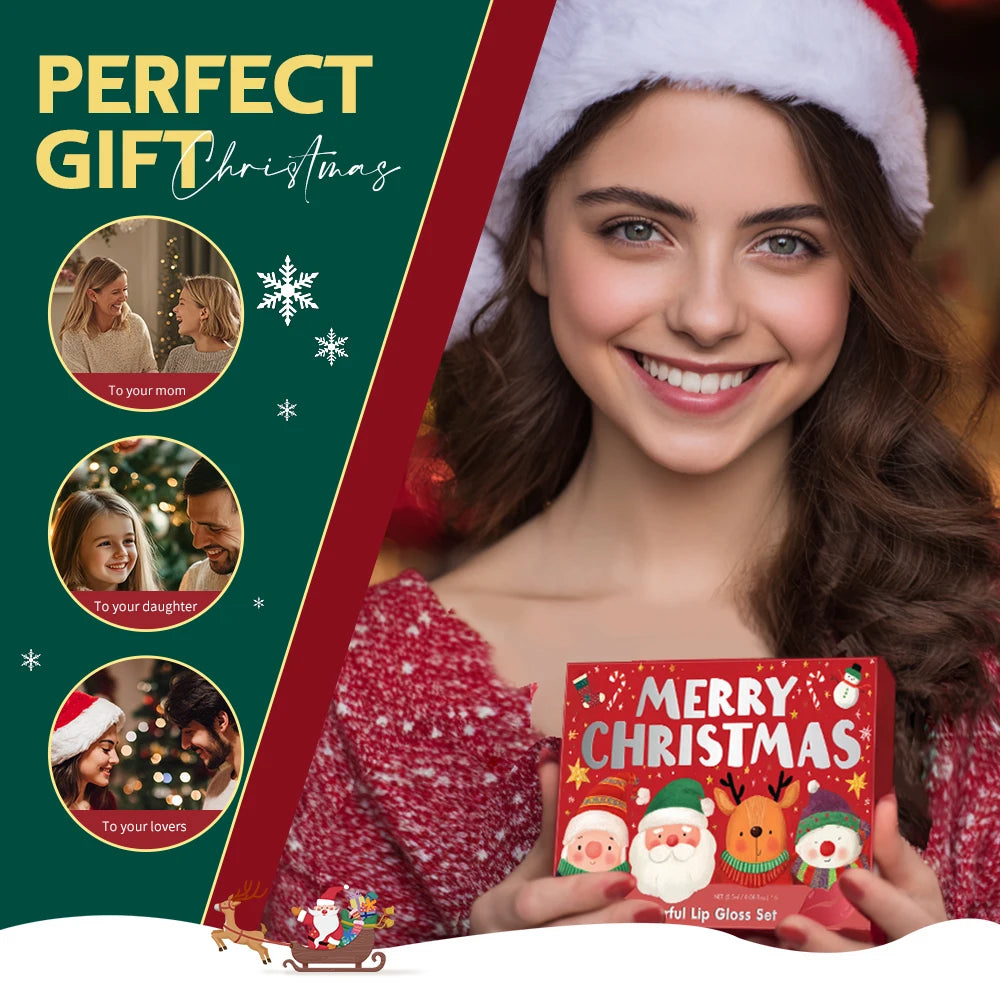 Christmas gift box Velvet Matte Lip Gloss Set 6 Pack Lip Tint Lip Stain Long Lasting Waterproof Cosmetic women's gift HIP