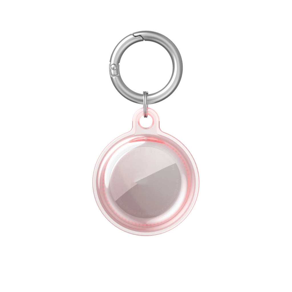 Waterproof AirTag Hard Shell Cover with Keychain – Clear AirTag Protective Case HIP Pink