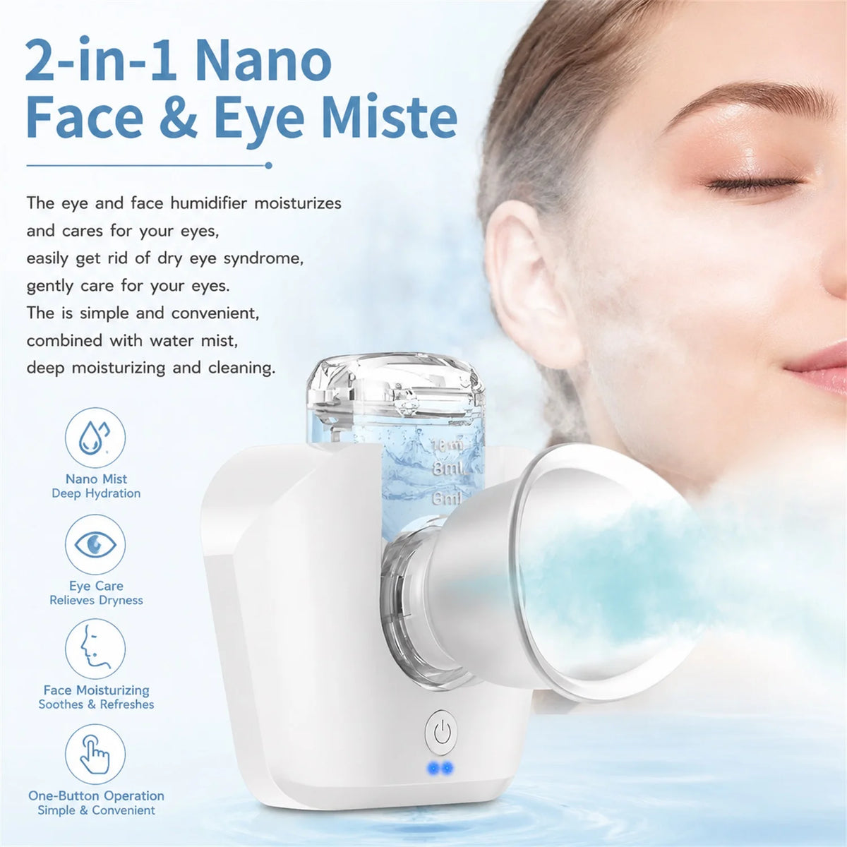 Rechargeable Facial Mist Sprayer – Mesh Nebulizer Humidifier Facial Mist Sprayer HIP