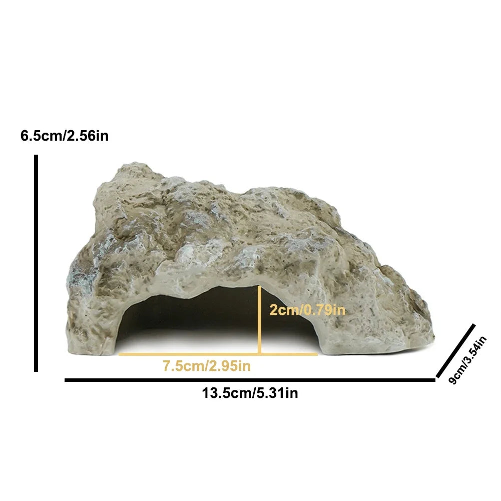 Lizard House Terrarium Resin Fake Rock Bearded Dragon Cave Landscape Basking Area Aquarium Decor Reptile Hiding Caves HIP