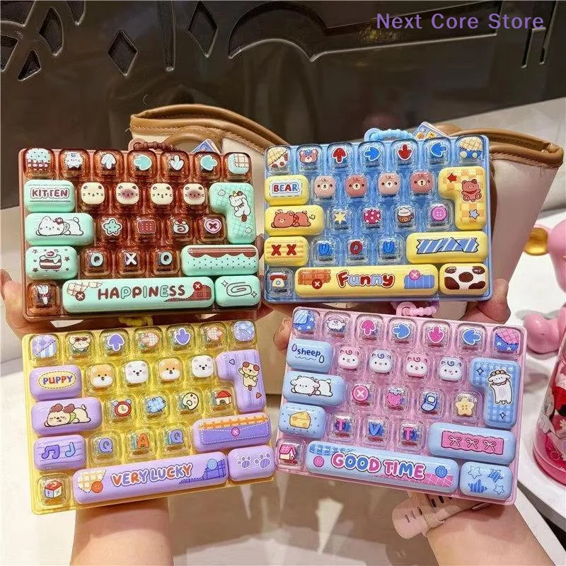 Mini Keyboard Fidget Toy – Cute Animal Keycaps | Bag Charm Fidget Toy HIP