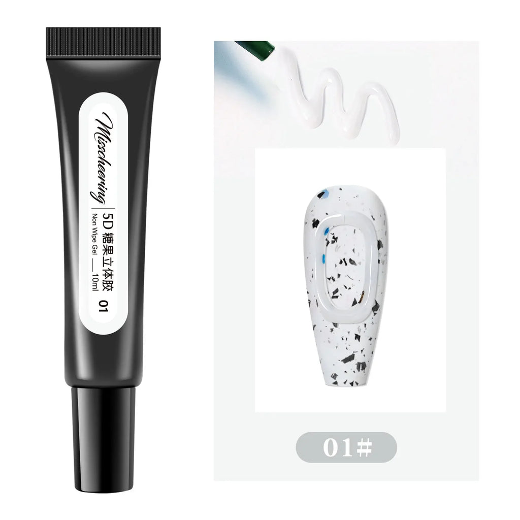 3D Pudding Gel 12ml Tube Emboss Korean Style Nail Design Painting Full Coverage Super Texture Gel Pigmented Paint Liner Gel HIP 01 10ml