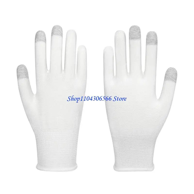 Sun Protective Touch Screen Gaming Gloves – Nylon, Sweat-Resist Touch Screen Gloves HIP White CN