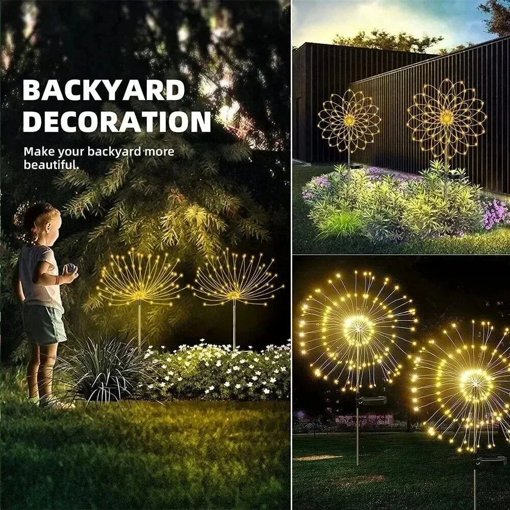 Solar Firework LED Garden Lights – Waterproof Dandelion Lawn Lamp Solar Garden Light HIP