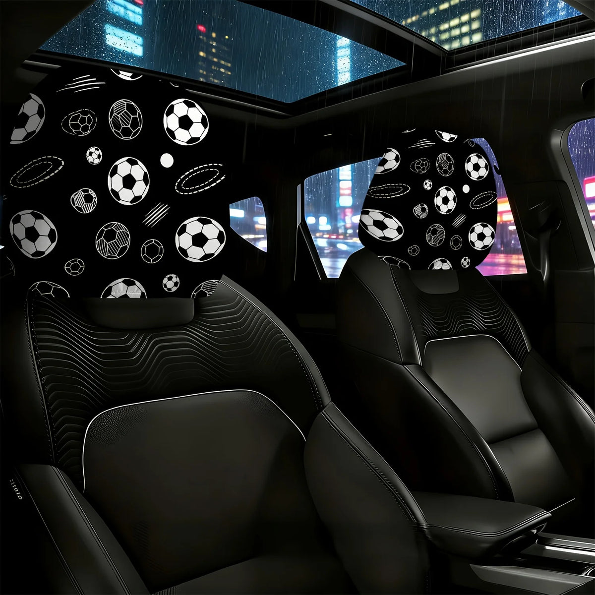 2-Pack Soccer Print Car Seat Headrest Covers – Washable Car Seat Cover HIP