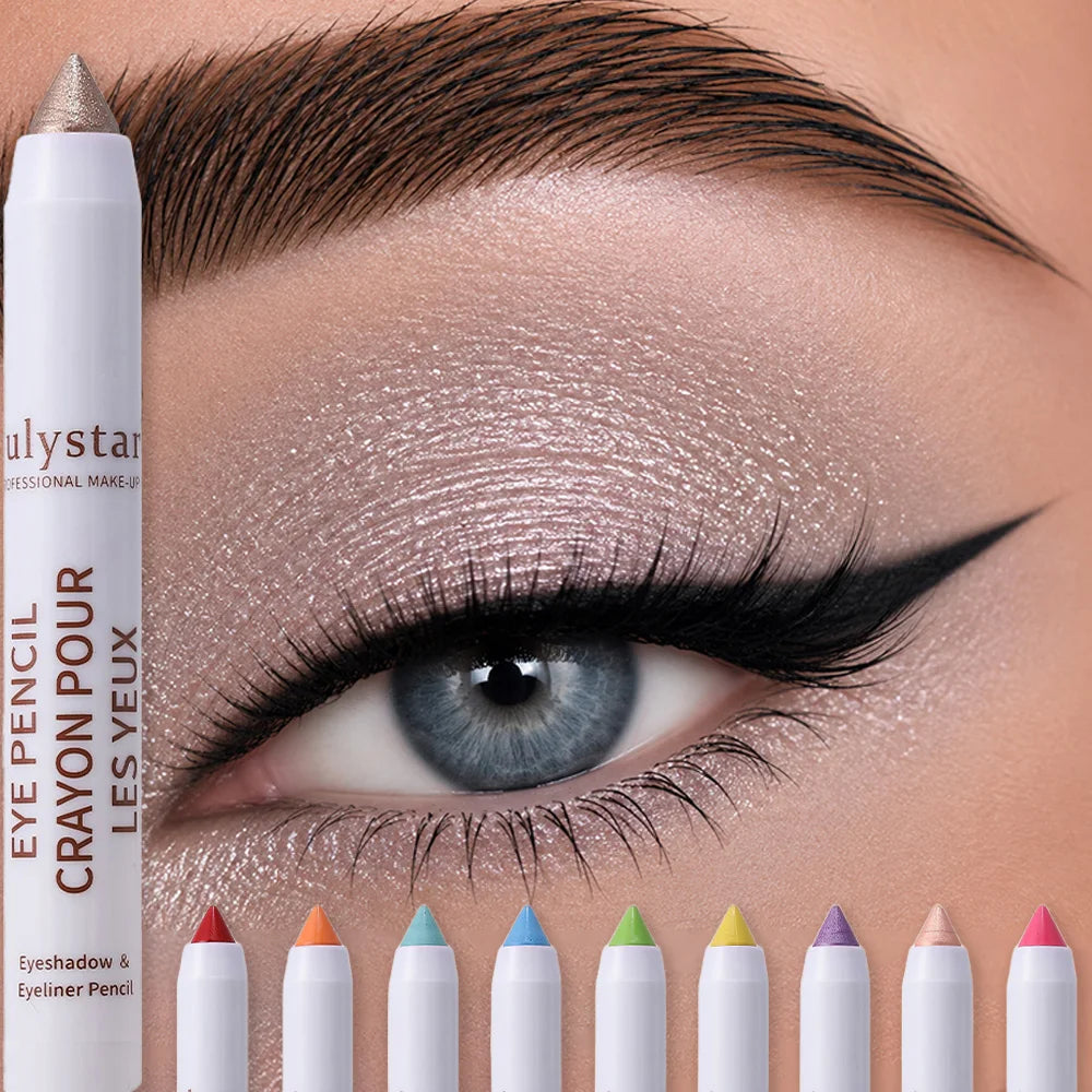 Pearly Eyeshadow Highlighter Stick Pencil Waterproof Glitter Matte High Pigment Eyelid Under Crease Eye Shadow Painted Makeup HIP