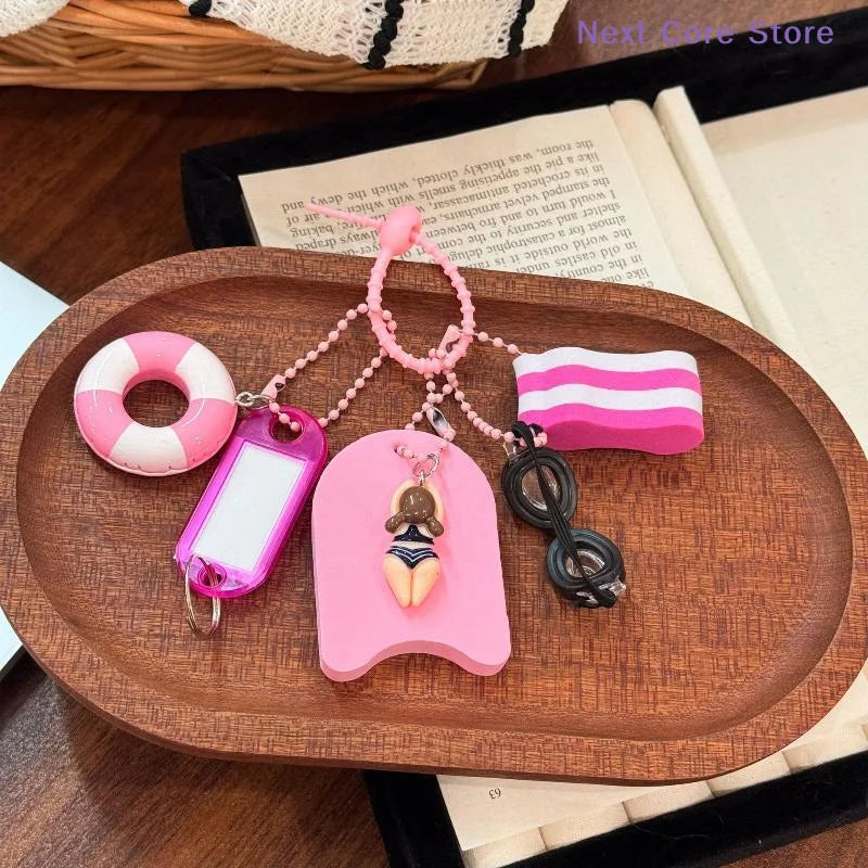 Swim Ring Resin Keychain – Cute Bag Charm & Pendant Novelty Keychain Charm HIP