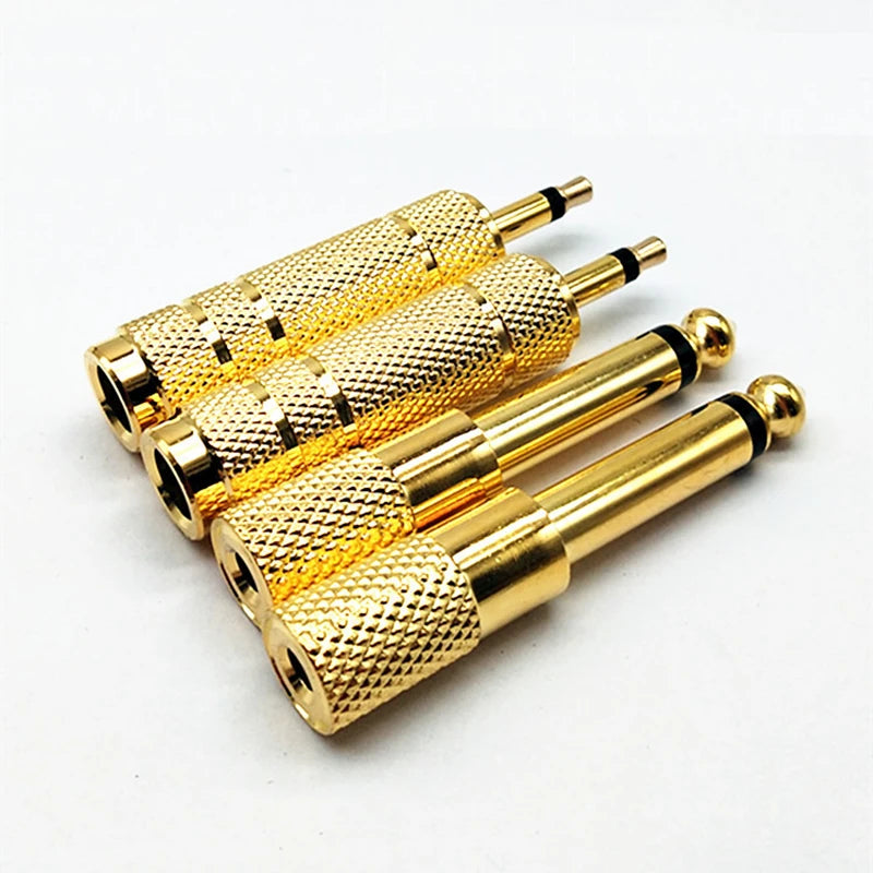 2-Pack 6.35mm to 3.5mm Mono Audio Jack Adapter – Gold Plated Audio Jack Adapter HIP
