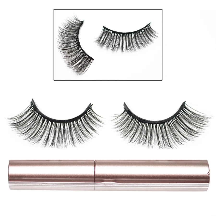 1 Pair Magnetic Eyelashes 3D Mink False Eyelash Magnetic Eyeliner Waterproof Long Lasting Fake Eyelash Tweezer Kit 18 Styles HIP SA122