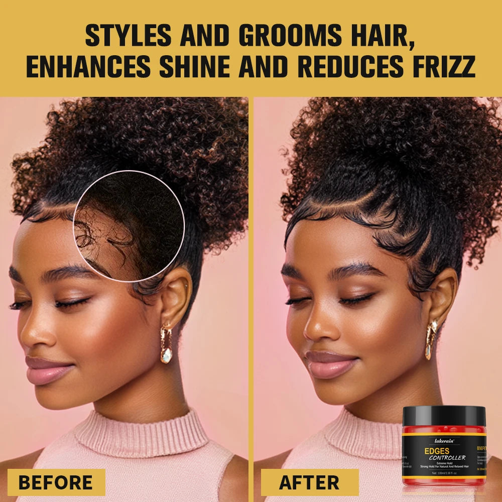 Edge Control Strong Hold Hair Gel Thick Edges Styling Gel Non-Greasy Non-Flaking No White Cast Long Lasting Supports All Hair Ty HIP