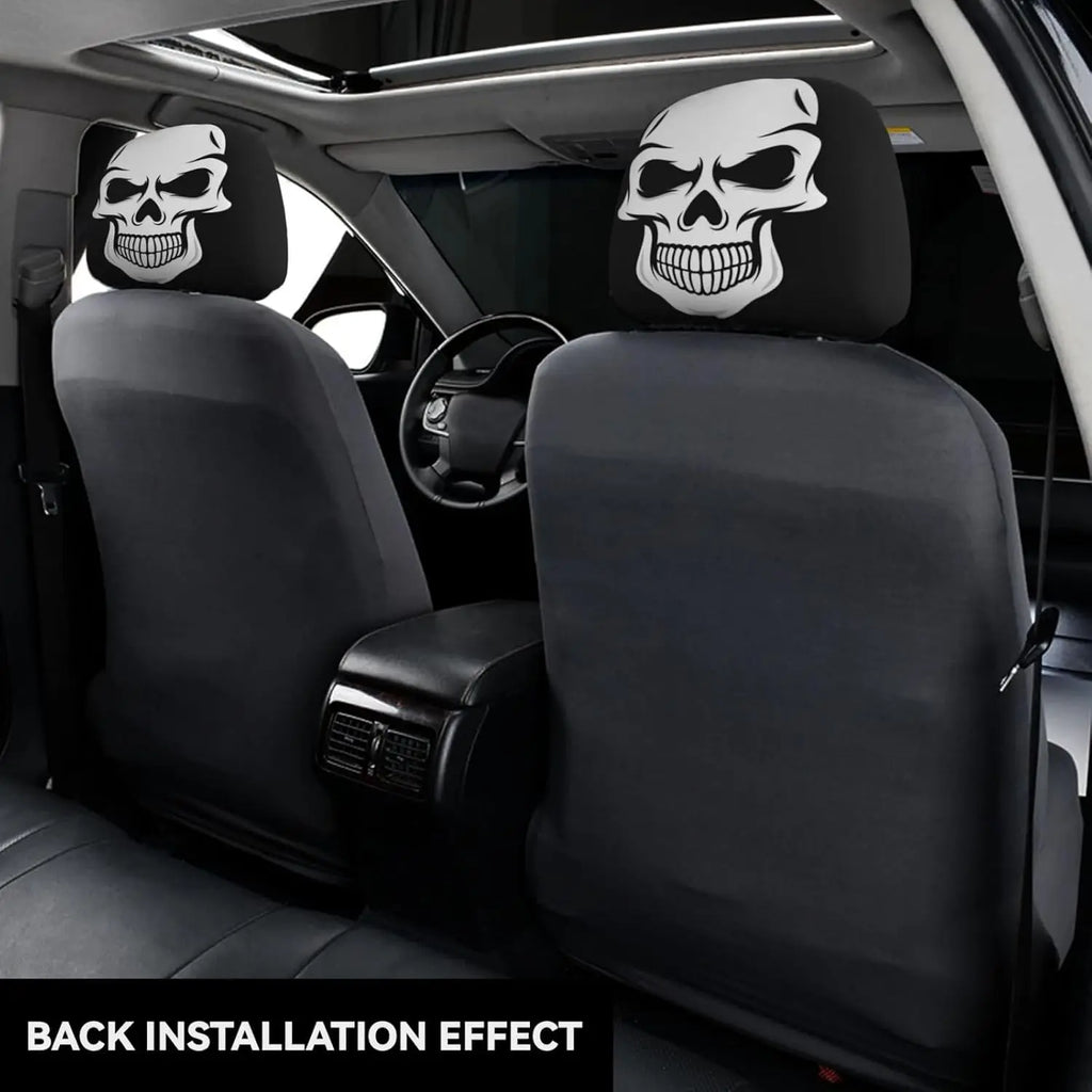 2-Pack Halloween Skull Car Headrest Covers – Universal Fit Car Headrest Cover HIP