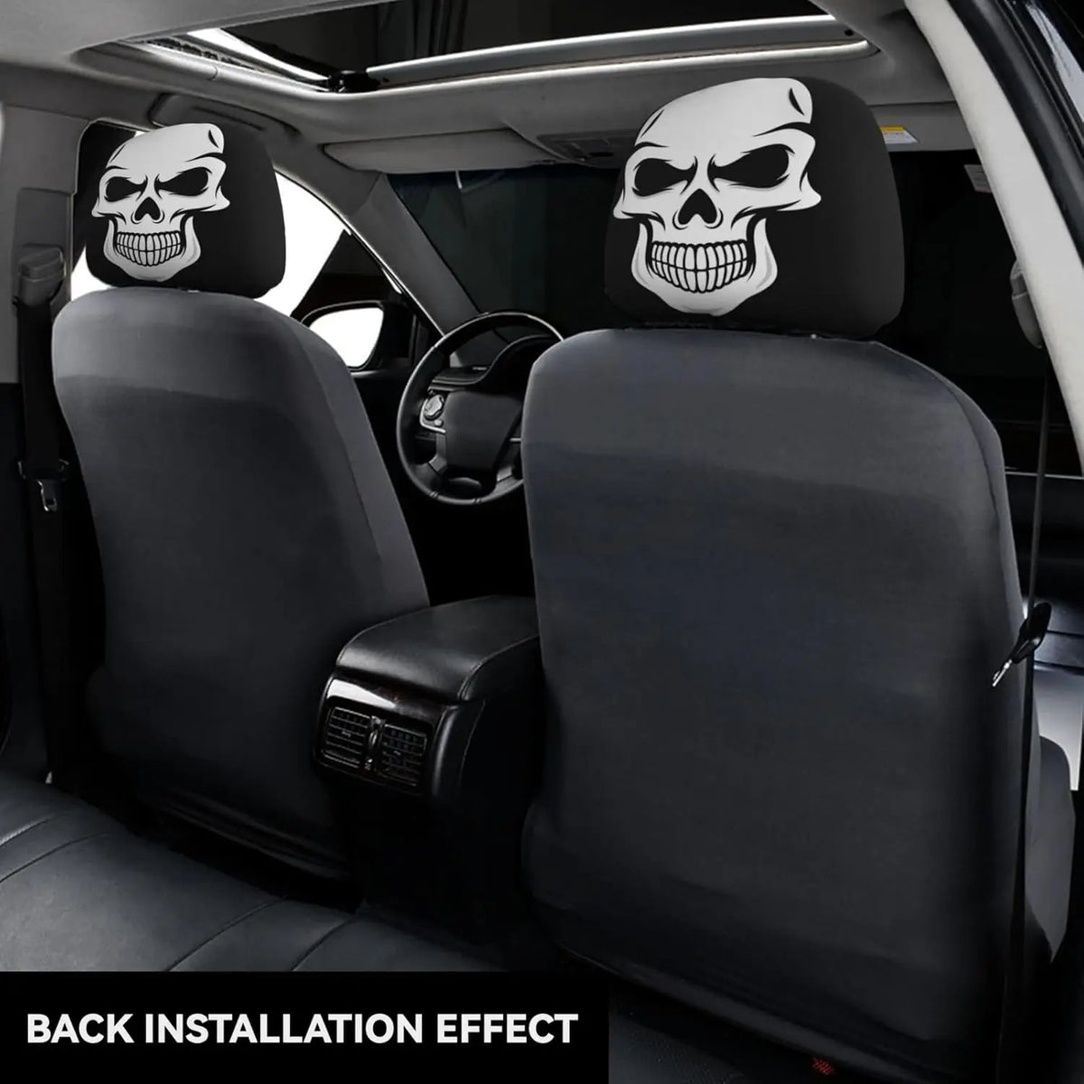 2-Pack Halloween Skull Car Headrest Covers – Universal Fit Car Headrest Cover HIP