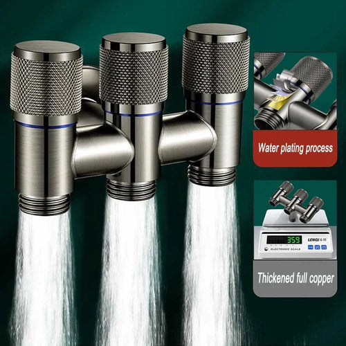 1-In 2-Out Toilet Corner Valve – Double Outlet Shut-Off Faucet Corner Stop Valve HIP