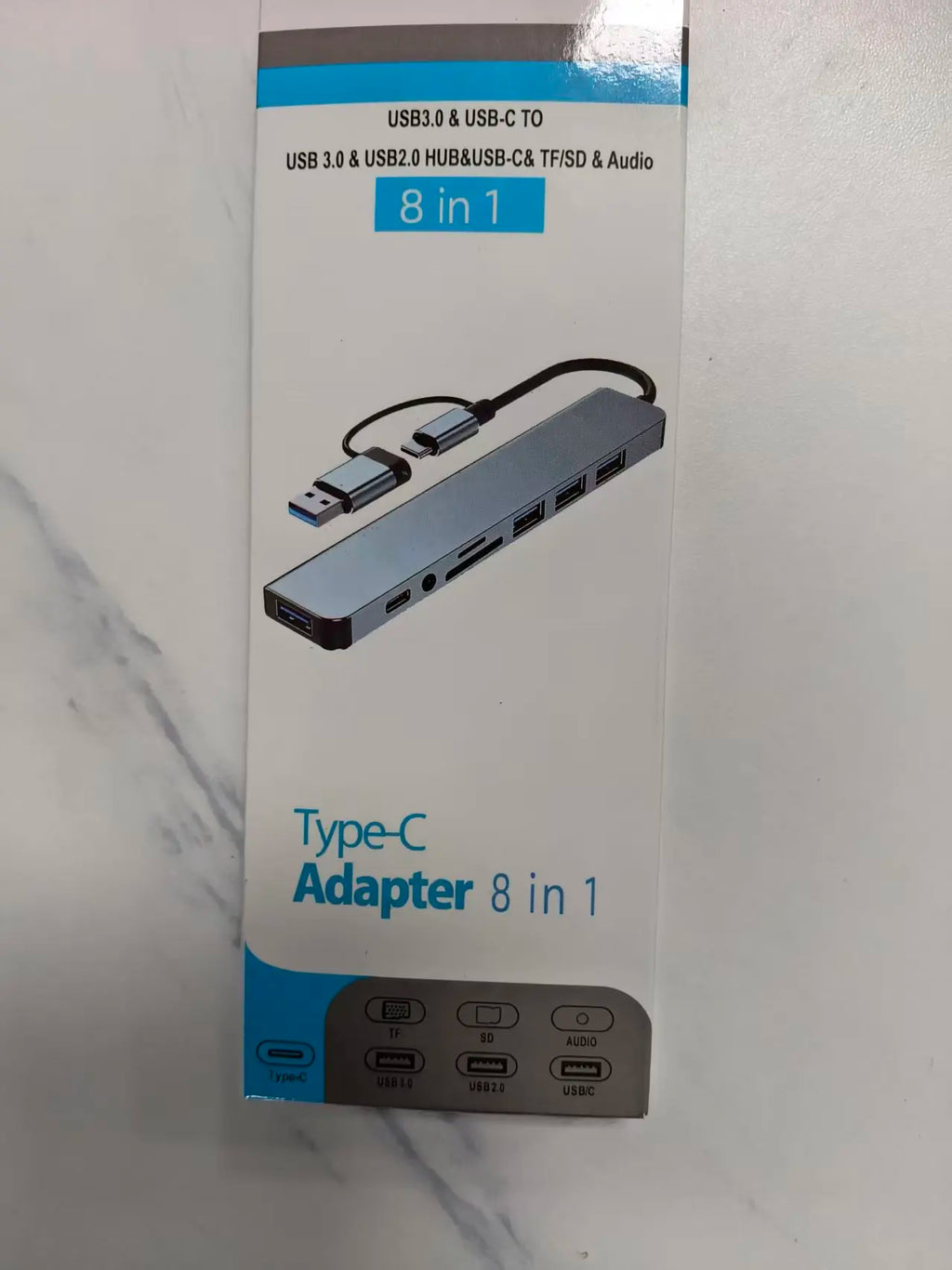 8-in-2 USB-C Hub Adapter – 8-Port Docking Station for Laptop USB-C Hub Adapter HIP