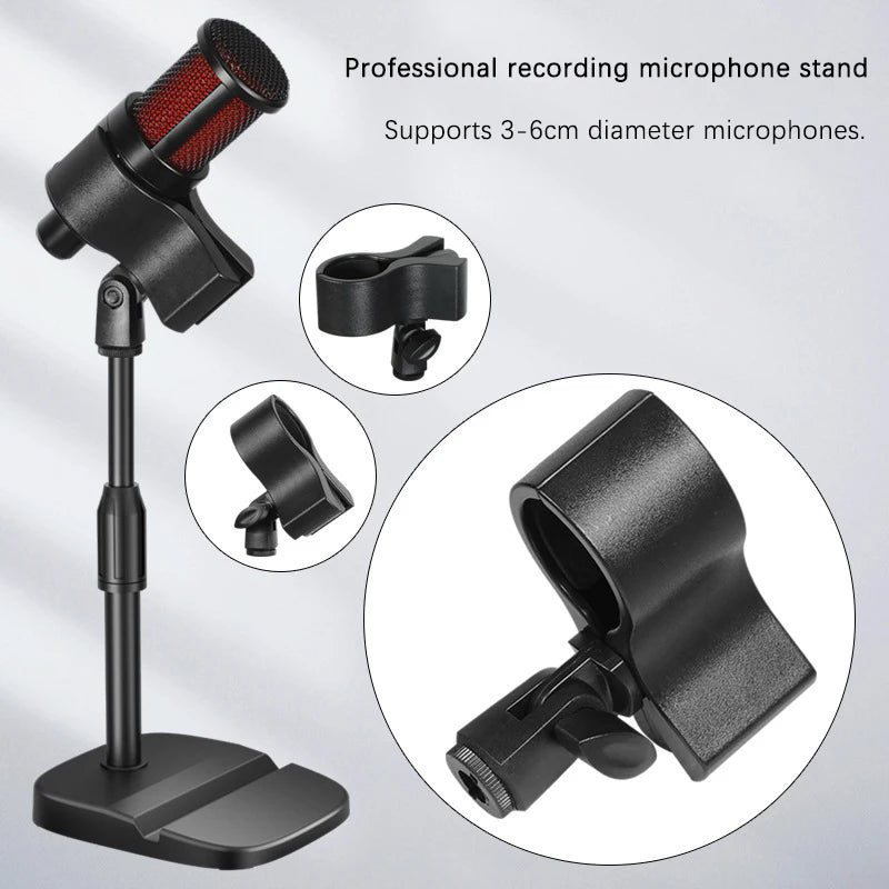 Universal Mic Clip Holder with 3/8" Adapter – Fits 3–6cm Mics Microphone Clip Holder HIP one size