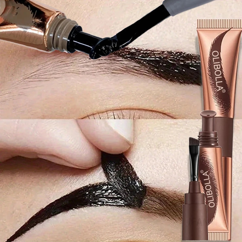 2 In 1 Last Up To 5 Day Tear-off Eyebrow Dyeing Cream With Brush-Waterproof Film-form Natural Wild Eyebrow Makeup Semi-permanent HIP