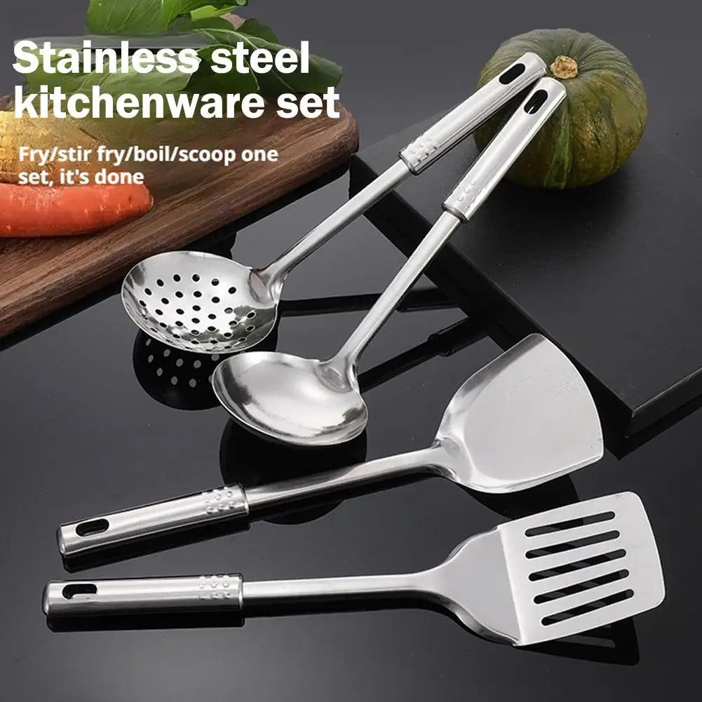 5Pcs Kitchen Cooking Utensils Set 304 Stainless Steel Practical Spatula Kitchen Utensil Set Cooking Tool Washable Spoons Utensil HIP