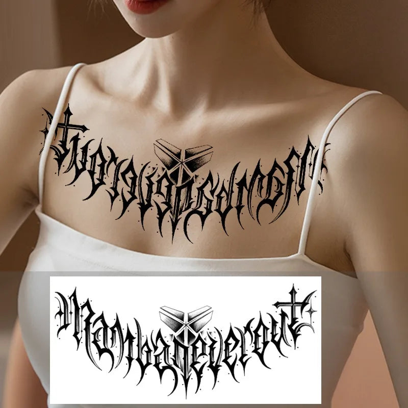 Large Waterproof Temporary Tattoo Sticker – Butterfly & Floral