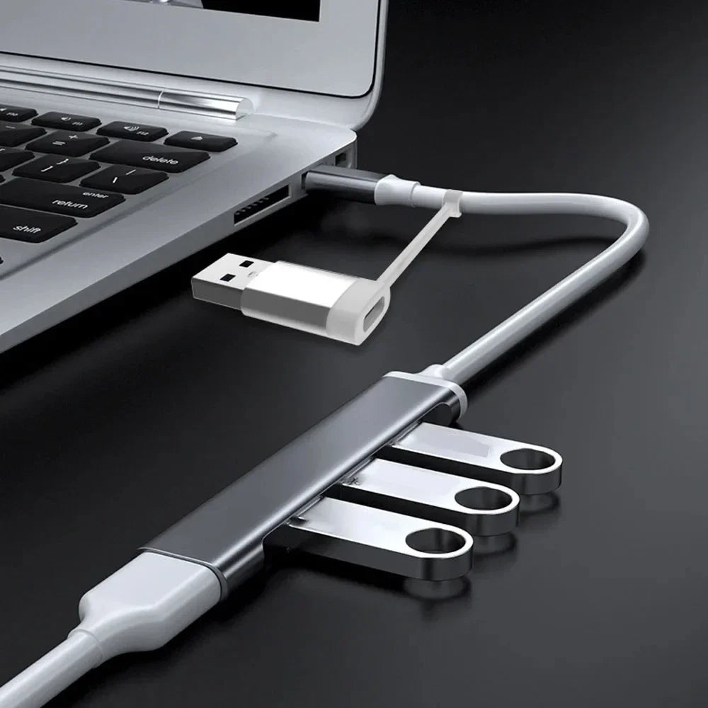 KEBIDUMEI 4-in-2 USB 3.0 Hub – 5Gbps, 4 Ports, USB-C & USB-A USB Hub Adapter HIP