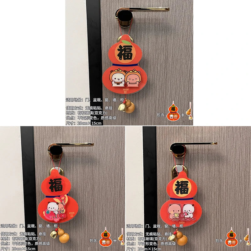 Panda Bubu & Dudu Acrylic Pendant – Cute Festival Decoration Acrylic Pendant Decoration HIP 3 Pcs