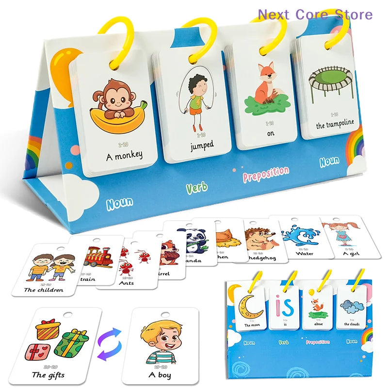 Sentence-Building Flip Chart – 78-Card Vocabulary Learning Kit Educational Learning Kit HIP