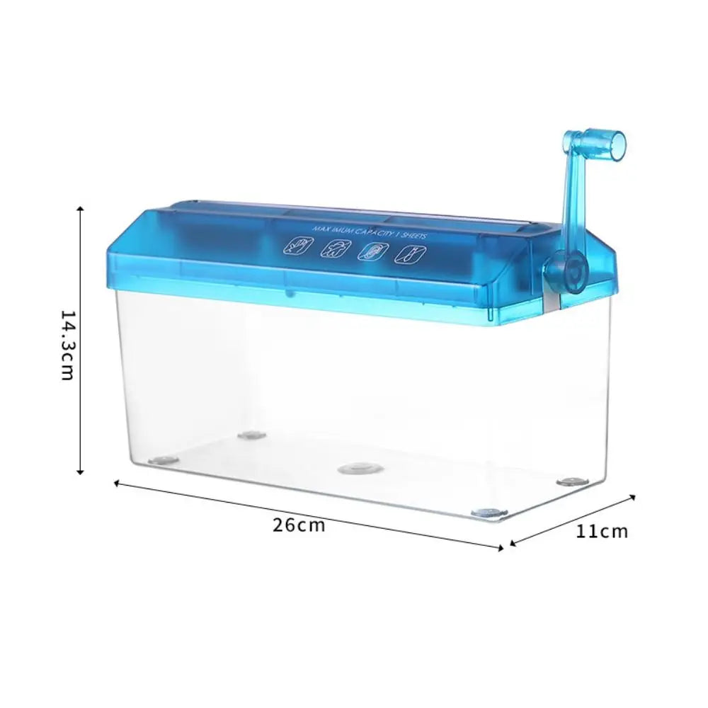 Mini Manual Hand Crank Paper Shredder – ABS Strip-Cut Manual Paper Shredder HIP