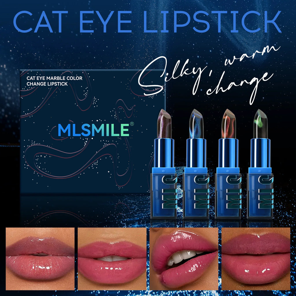 MLSMILE 4-Pc Color-Changing Cat Eye Glitter Lipstick Set Lipstick Set HIP 4pcs Full Size