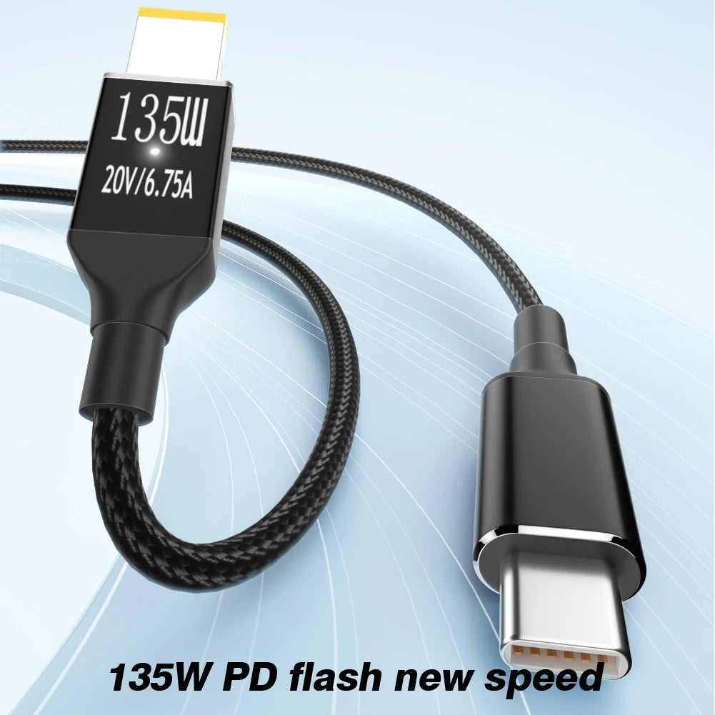 135W USB-C to Slim Square Laptop Charger Cable – Lenovo Legion Laptop Charging Cable HIP