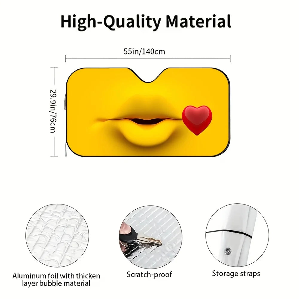 Heart Pattern Folding Car Windshield Sunshade | UV Block Car Windshield Sunshade HIP